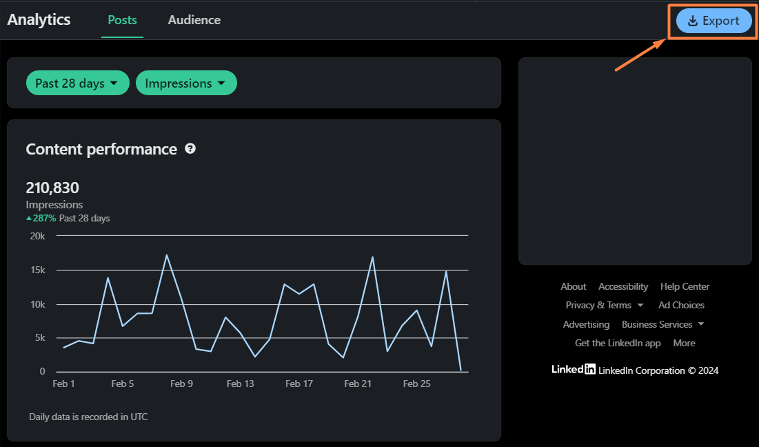 Download engagement data